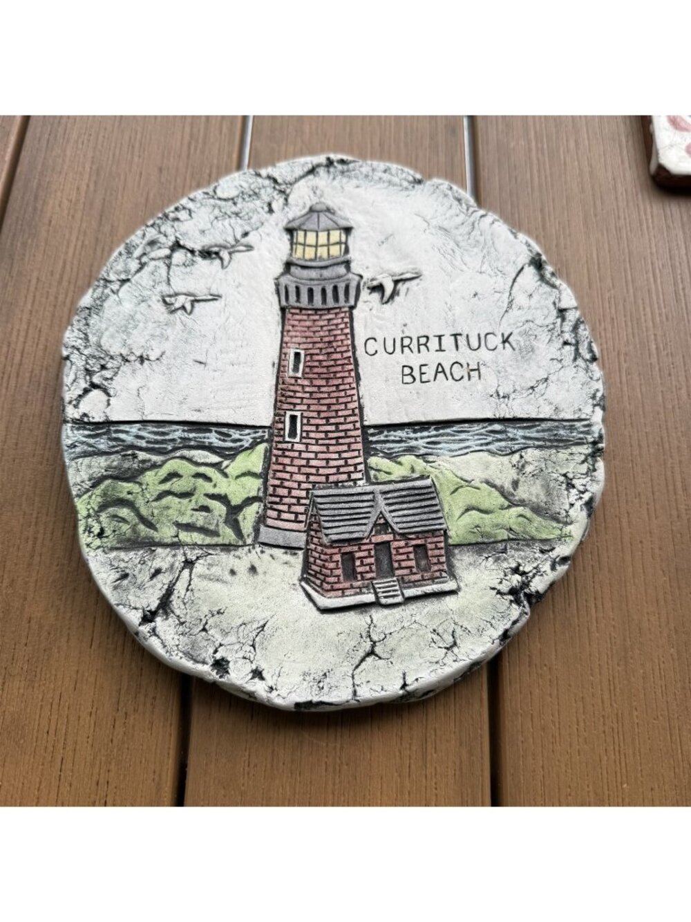 Stan Langtwait Shapes Of Clay Lighthouse Hanging Wall Plaque Currituck Beach Nc